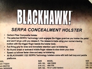 Blackhawk Serpa Holster for Glock: 26, 27, and 33.